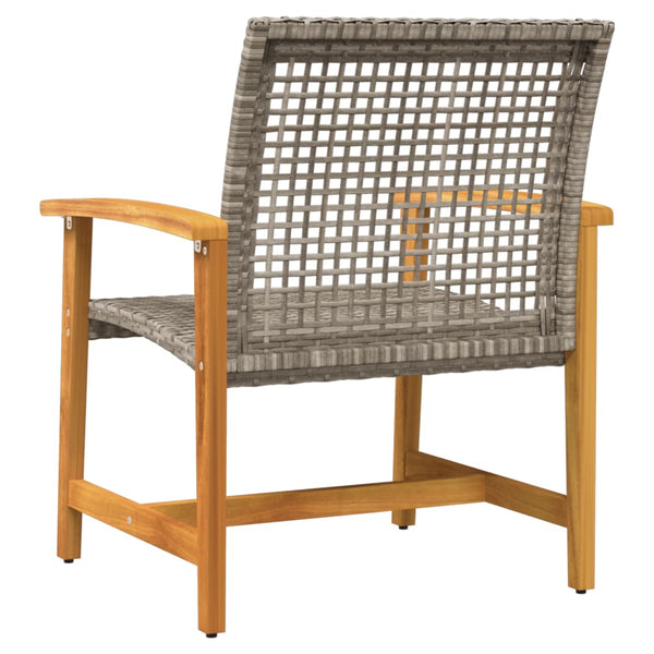 Gartenstühle 2er Set Grau Poly Rattan