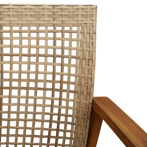 Beige Gartenbank 112 cm Poly Rattan & Akazie