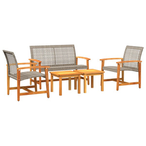 5-teiliges Garten Lounge Set Grau