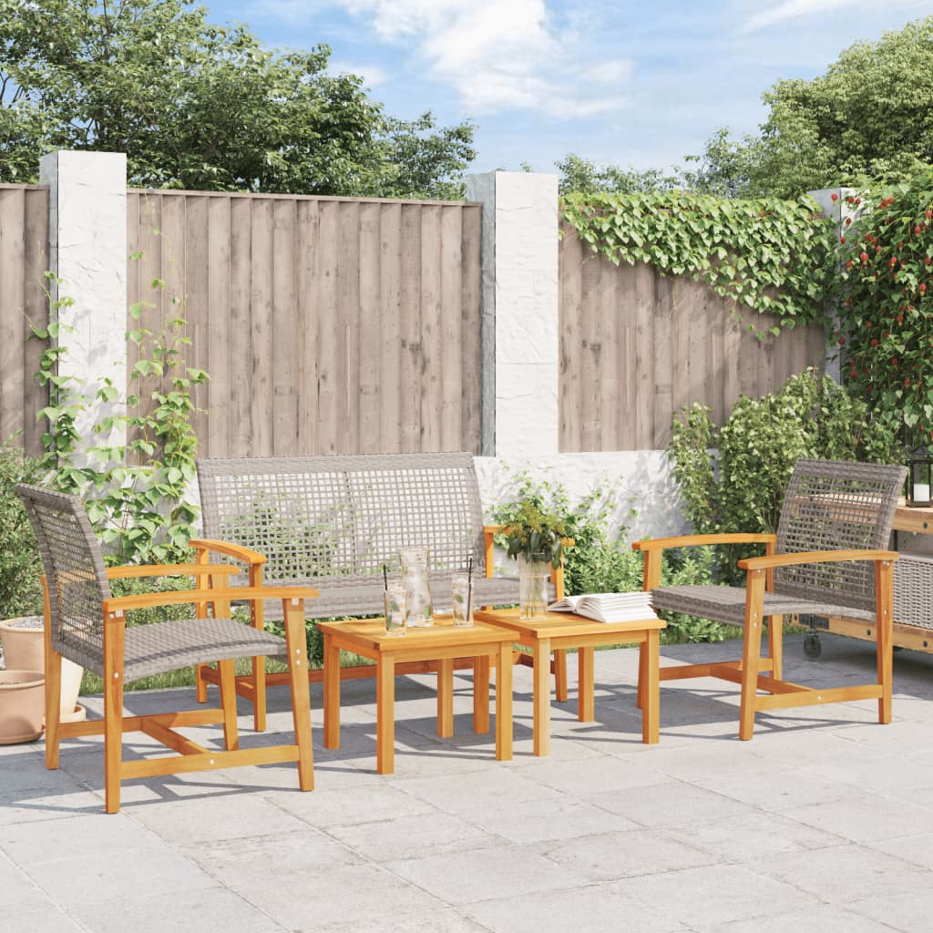 5-teiliges Garten Lounge Set Grau