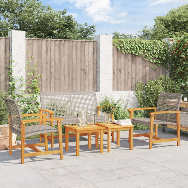 5-teiliges Garten Lounge Set Grau