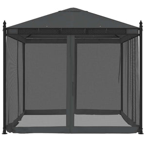 Pavillon mit Netz Anthrazit 2,93x2,93m