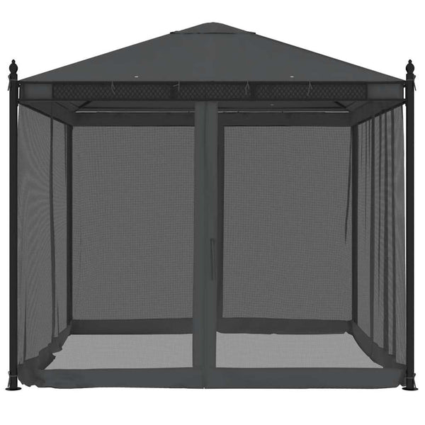 Pavillon mit Netz Anthrazit 2,93x2,93m