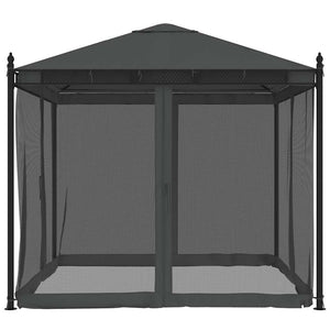 Pavillon mit Netz Anthrazit 2,93x2,93m