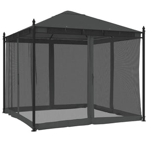 Pavillon mit Netz Anthrazit 2,93x2,93m