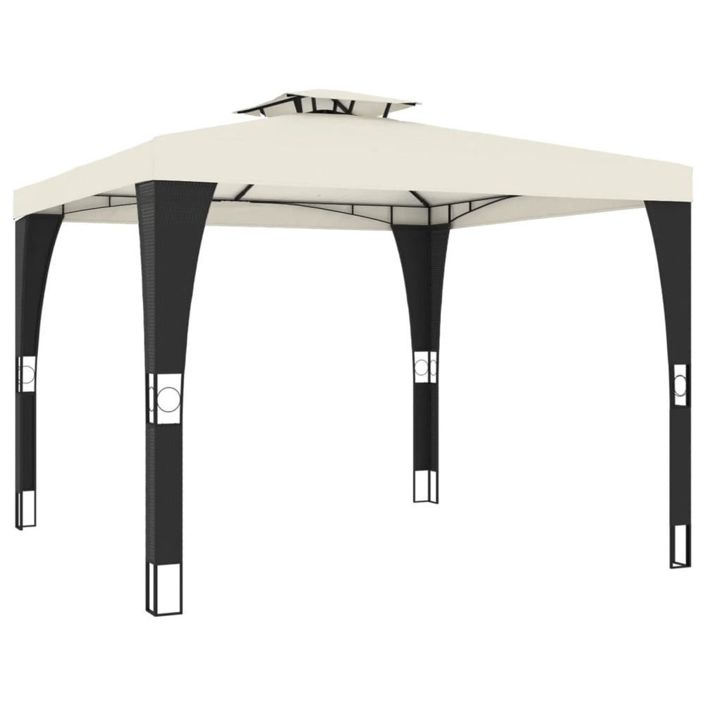 Pavillon mit Doppeldach Creme 2,98x2,98m
