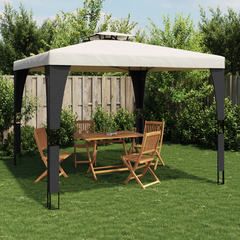 Pavillon mit Doppeldach Creme 2,98x2,98m