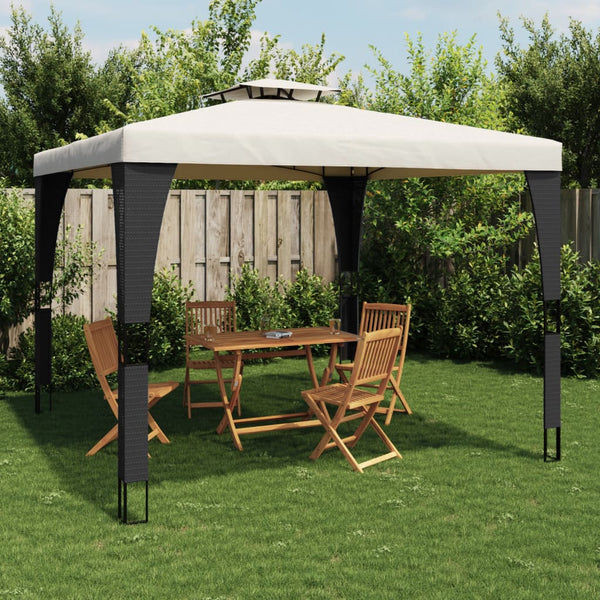 Pavillon mit Doppeldach Creme 2,98x2,98m