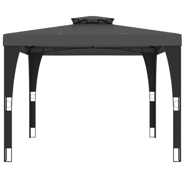 Anthrazit Pavillon 2,98x2,98m mit Doppeldach