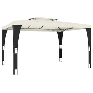 Creme Pavillon mit Doppeldach 3,98x2,98m
