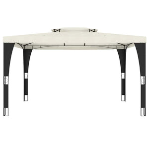 Creme Pavillon mit Doppeldach 3,98x2,98m