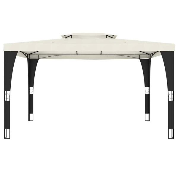 Creme Pavillon mit Doppeldach 3,98x2,98m