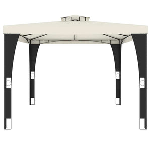 Creme Pavillon mit Doppeldach 3,98x2,98m