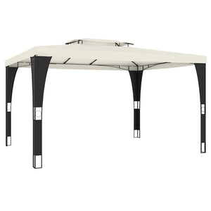 Creme Pavillon mit Doppeldach 3,98x2,98m