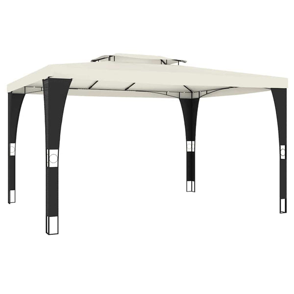 Creme Pavillon mit Doppeldach 3,98x2,98m