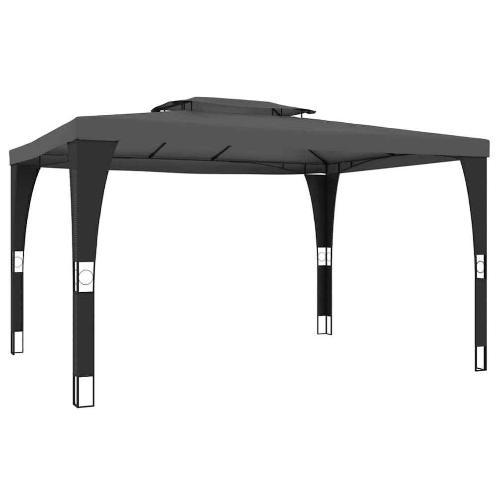 Anthrazit Pavillon mit Doppeldach 3,98x2,98m