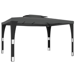 Anthrazit Pavillon mit Doppeldach 3,98x2,98m