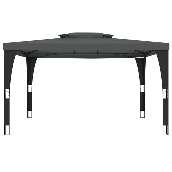 Anthrazit Pavillon mit Doppeldach 3,98x2,98m