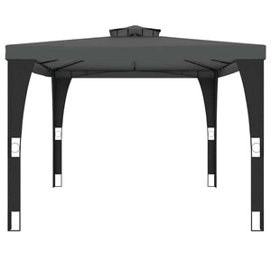 Anthrazit Pavillon mit Doppeldach 3,98x2,98m