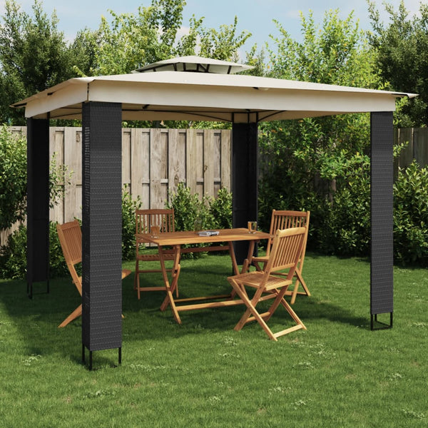Pavillon mit Doppeldach Creme 2,94x2,94m