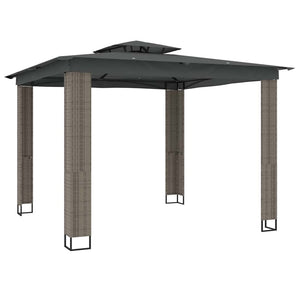 Anthrazit Pavillon mit Doppeldach 2,94x2,94 m