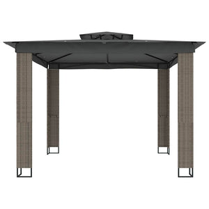 Anthrazit Pavillon mit Doppeldach 2,94x2,94 m