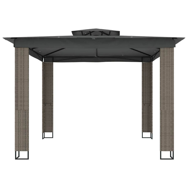 Anthrazit Pavillon mit Doppeldach 2,94x2,94 m