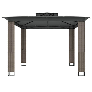 Anthrazit Pavillon mit Doppeldach 2,94x2,94 m