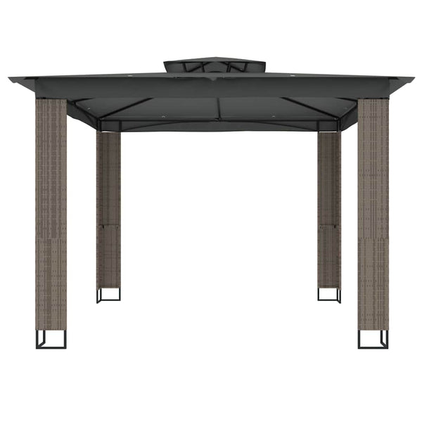 Anthrazit Pavillon mit Doppeldach 2,94x2,94 m