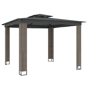Anthrazit Pavillon mit Doppeldach 2,94x2,94 m