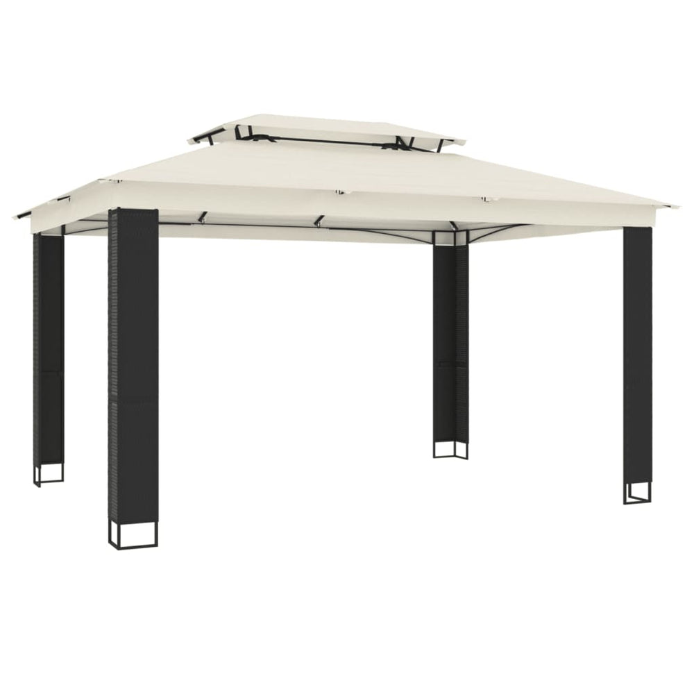 Pavillon mit Doppeldach Creme 3,94x2,96m