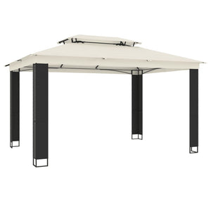 Pavillon mit Doppeldach Creme 3,94x2,96m