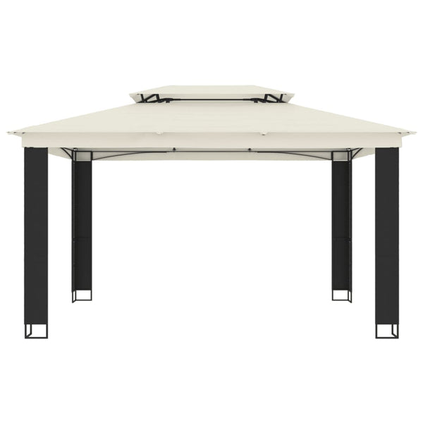 Pavillon mit Doppeldach Creme 3,94x2,96m