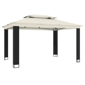 Pavillon mit Doppeldach Creme 3,94x2,96m