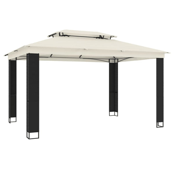Pavillon mit Doppeldach Creme 3,94x2,96m
