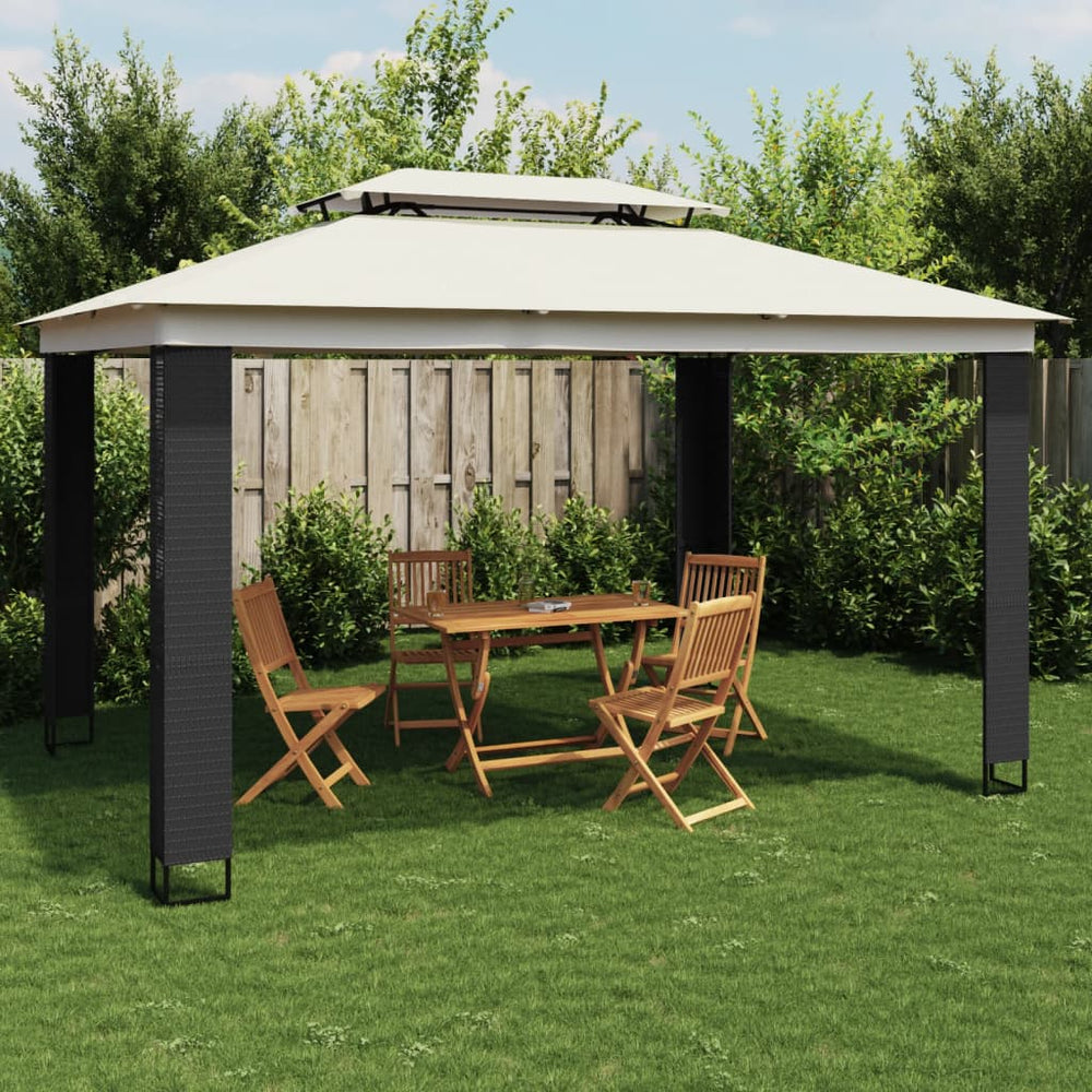 Pavillon mit Doppeldach Creme 3,94x2,96m