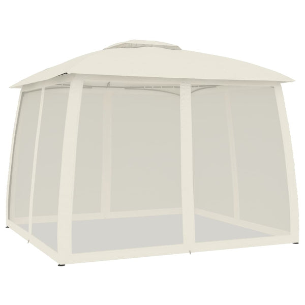 Pavillon Creme mit Doppeldach 2,93x2,93m