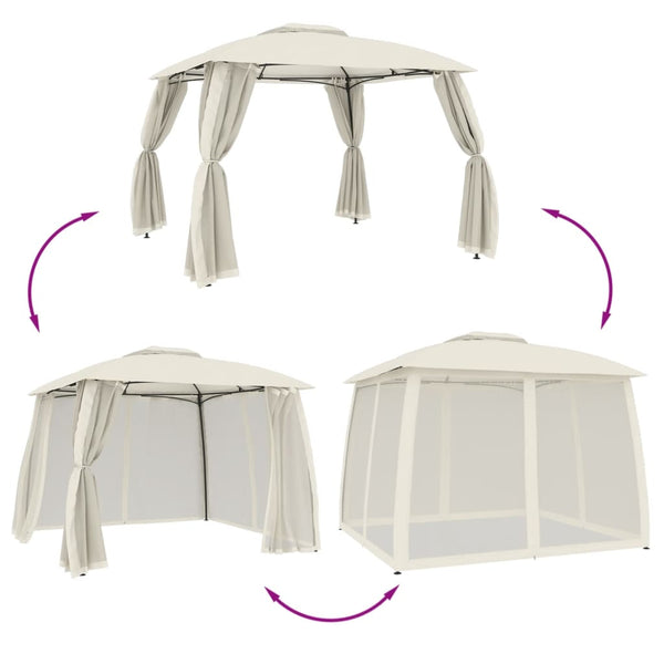 Pavillon Creme mit Doppeldach 2,93x2,93m