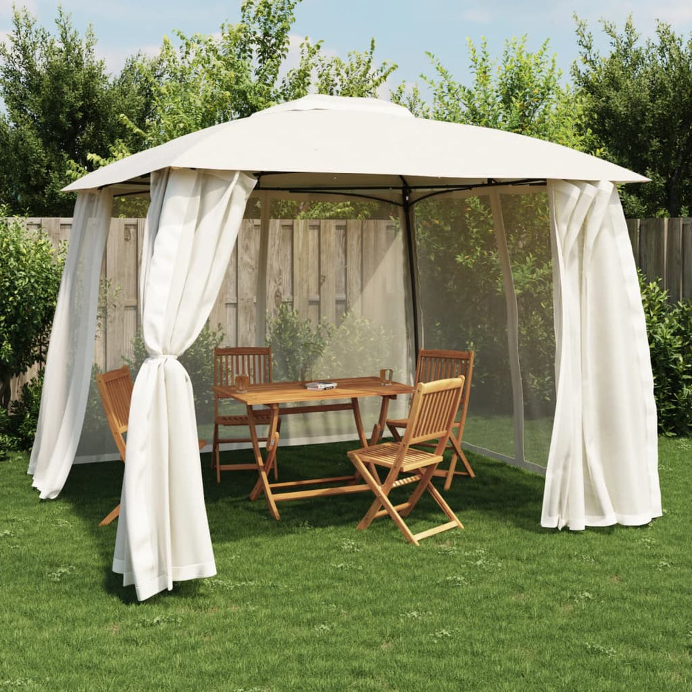 Pavillon Creme mit Doppeldach 2,93x2,93m