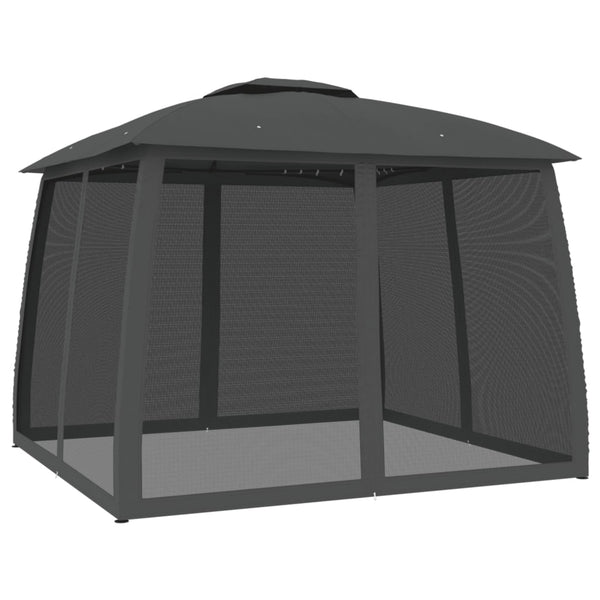 Pavillon mit Doppeldach Anthrazit 2,93x2,93m