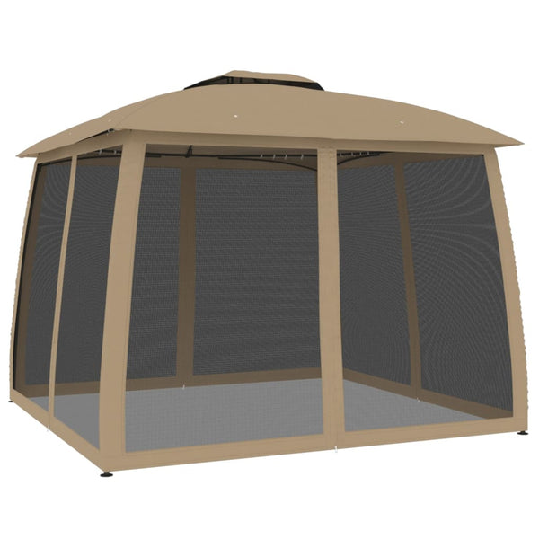 Pavillon mit Doppeldach Taupe 2,93x2,93 m