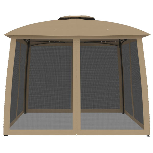 Pavillon mit Doppeldach Taupe 2,93x2,93 m