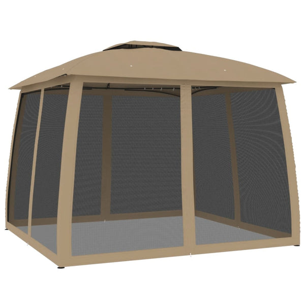 Pavillon mit Doppeldach Taupe 2,93x2,93 m