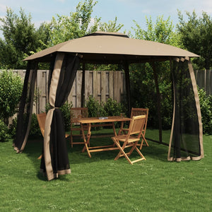 Pavillon mit Doppeldach Taupe 2,93x2,93 m