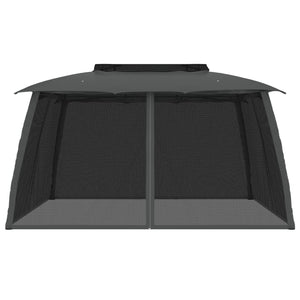 Pavillon Anthrazit mit Doppeldach 3,93x2,93m