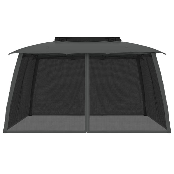 Pavillon Anthrazit mit Doppeldach 3,93x2,93m