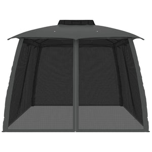 Pavillon Anthrazit mit Doppeldach 3,93x2,93m