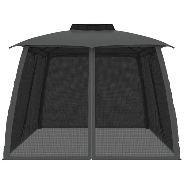 Pavillon Anthrazit mit Doppeldach 3,93x2,93m
