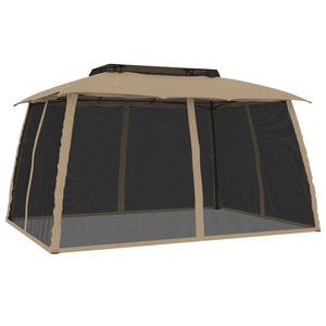 Pavillon mit Doppeldach Taupe 3,93x2,93 m