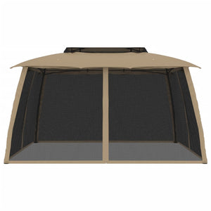 Pavillon mit Doppeldach Taupe 3,93x2,93 m